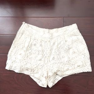 Off white lace shorts